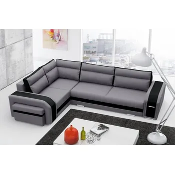 Sedací souprava Falco Rohová sedací souprava Association, rozkládací s úložným prostorem, levá, šedá, černá Inari 91/100