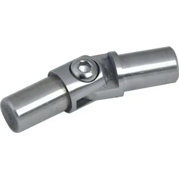 Zábradlí Nerezová ocel, vnitřní, nastavitelná spojka s kloubem (0°-100°), pro spojení dvou trubek ⌀12 mm, AISI304, leštěná