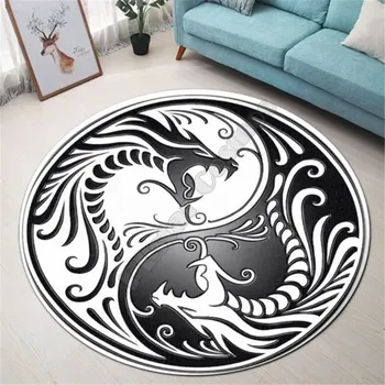 Koberec Kulatý protiskluzový koberec do obýváku motiv Drak - 19,90 cm x 90 cm