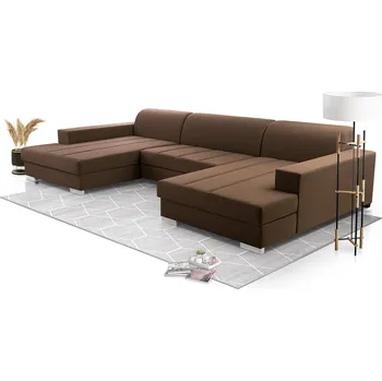 Sedací souprava Falco Rozkládací sedací souprava do U Miriam s úložným prostorem, tmavě hnědá