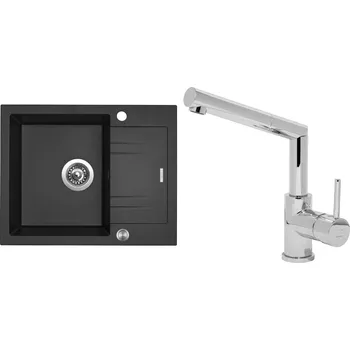 Kuchyňský dřez Set Sinks (dřez Linea 600 XC Granblack 30 + baterie Mix 350 P Chrom - lesklý) LIN30MI350P