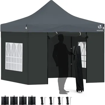 Zahradní altán Nůžkový stan 3x3m šedý