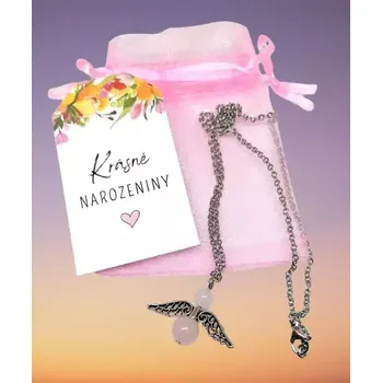 Přívěsek Dárkové balení - anděl z růženínu s řetízkem z chir. oceli