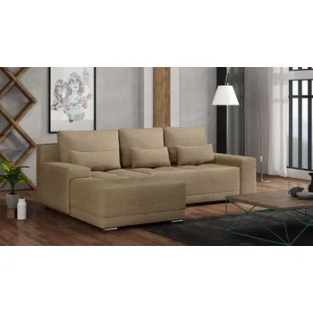 Sedací souprava Falco Rohová sedací souprava Lacom UNI, rozkládací s úložným prostorem, světle hnědá Vardo 35