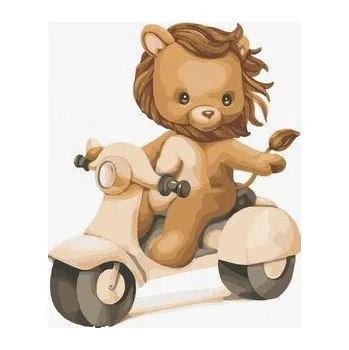 Set školních potřeb Malowanie po numerach - Motocyklista 30x30cm