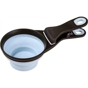 Miska pro psa Odměrka na krmivo SILICONE s klipem - dvě velikosti, dvě barvy Barva: Modrá, Velikost: M
