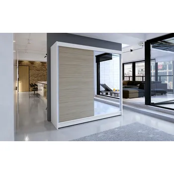 Šatní skříň Falco Šatní skříň Taisa I 180 se zrcadlem, bílá/sonoma