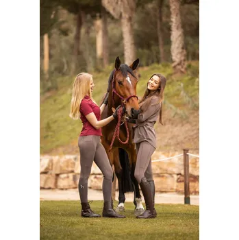 Jezdecké kalhoty Dámské jezdecké legíny Horze Allysa - se silikonovým sedem, 42 - Petrolejová