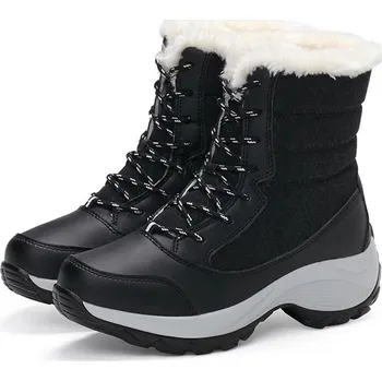 Pánská zimní obuv Unisex zimní boty sněhule s kožíškem Barva: Černá, Velikost: 41