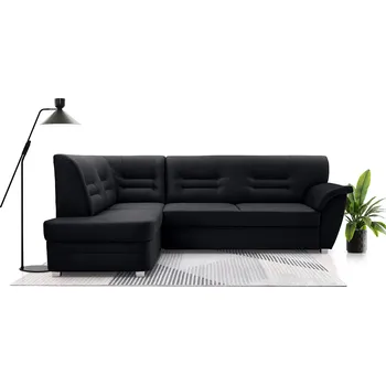 Sedací souprava Falco Rohová sedací souprava DORNIA rozkládací s úložným prostorem, levá, černá/Solar 99