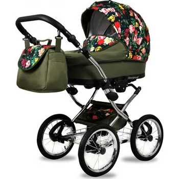 Kočárek Kočárek 3v1 Margaret Exclusive Roses With Tulips On Black