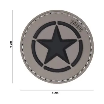 Nášivka Gumová nášivka 101 Inc USA Allied Star - šedá