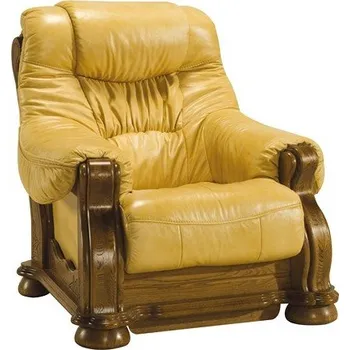 Křeslo Rustikální křeslo CTIBOR I kůže Barva: moření wenge, Potah: kůže Madras white