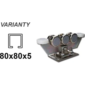 Pohon brány Kyvný vozík s regulací, 8 kovových koleček s montážní deskou