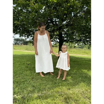 Dámské šaty Mimilove Mušelínové maxi šaty vel. UNI Smetanové