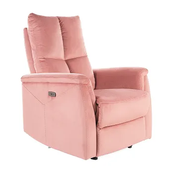 Křeslo Neo Velvet - relaxační křeslo elektrické - látka STARORŮŽOVÁ -Bluvel 52, Nosnost 150kg (S) (NEPTUNVRA) (K150)