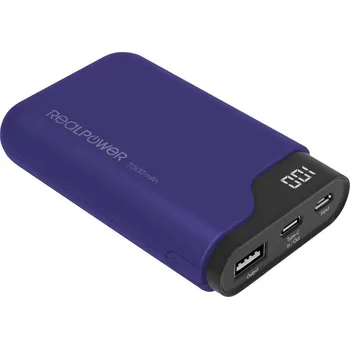 Powerbanka RealPower PB-7500C powerbanka Li-Ion, 7500 mAh, USB, USB-C®, námořnická modrá