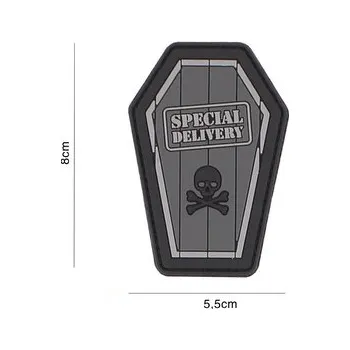 Nášivka Gumová nášivka 101 Inc nápis Special Delivery - šedá