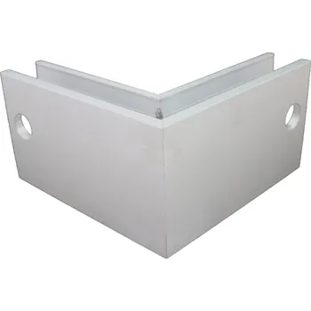 Zábradlí Kotevní spojka vnějšího rohu (pro roh) pro kotvení profilů pro upevnění z boku, tvar U, pro tloušťky skla 12-21,52 mm, broušená