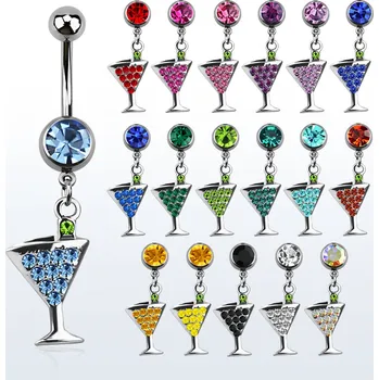 Piercing Piercingate Piercing do pupíku - sklenička PBV00462 - Barva/Motiv: Modrá