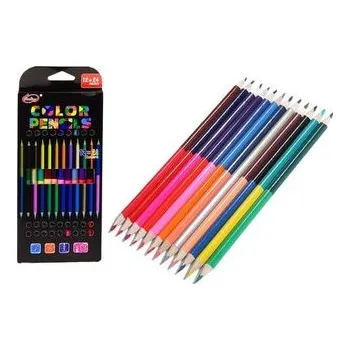 Set školních potřeb Kredki ołówkowe dwustronne 24 kolory