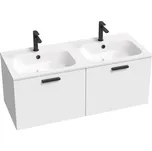 Ravak Chrome II skříňka pod dvojumyvadlo 120cm, bílá, madlo černé X000001747