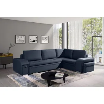 Sedací souprava Falco Rohová sedací souprava Alana, rozkládací s úložným prostorem, pravá, modrá Inari 80