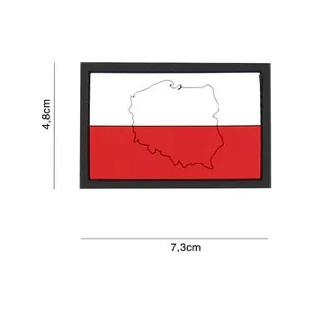 Nášivka Gumová nášivka 101 Inc vlajka Polsko s obrysem - barevná