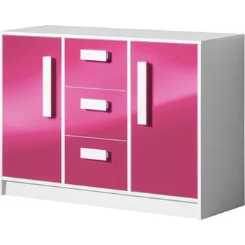 Komoda Dětská komoda GULLIWER 6 výběr barev Barva: dom-tyrkys-lesk, Vyberte si barvu úchytu:: dom-uch-zelená