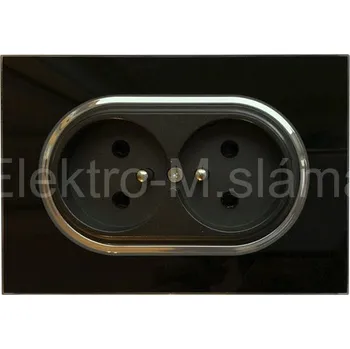 Elektrická zásuvka SEU1029GB 2zás černá sklo SOUL DPM