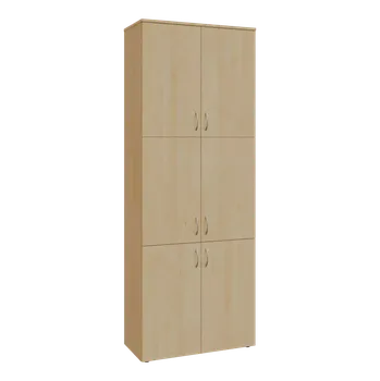 Šatní skříň BN 6 - 86D kancelářská skříň, 6-dveřová, 2150x800x400, javor horský