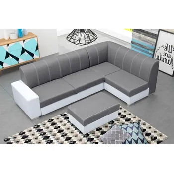 Sedací souprava Falco Rohová sedací souprava Rest, rozkládací s úložným prostorem, pravá, světle šedá Inari 91/bílá Soft 17