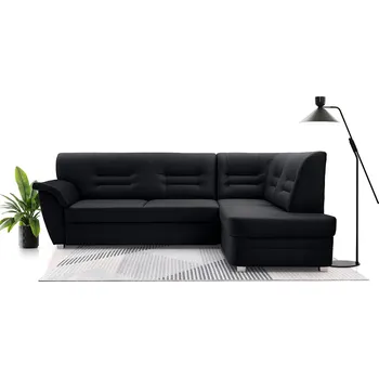 Sedací souprava Falco Rohová sedací souprava DORNIA rozkládací s úložným prostorem, pravá, černá/Solar 99