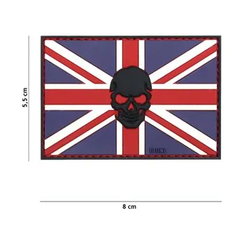 Nášivka Gumová nášivka 101 Inc Skull vlajka Velká Británie - barevná