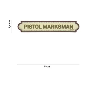 Nášivka Gumová nášivka 101 Inc nápis Pistol Marksman - coyote