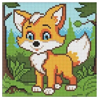 Set školních potřeb Diamentowa mozaika bez ramy - Puszysty lis Kids