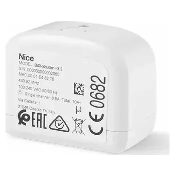 Pohon brány NICE BiDi Shutter - miniaturní řídící jednotka se zabudovaným přijímačem pro dálkové ovládání 230V motoru