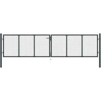 vidaXL Marketos Pletivá zahradní branka pozinkovaná ocel 400 x 75 cm šedá