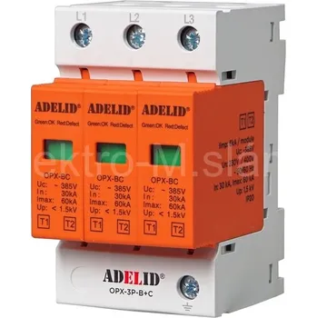 svodič přepětí svodič přepětí OPX-3P-B+C 3P 30-60kA UP:1,5kV ADELID