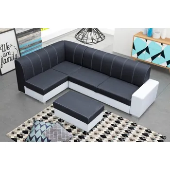 Sedací souprava Falco Rohová sedací souprava Rest, rozkládací s úložným prostorem, levá, černá Inari 100/bílá Soft 17