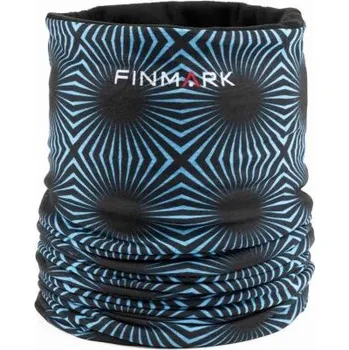 Nákrčník Multifunkční šátek Finmark MULTIFUNCTIONAL SCARF WITH FLEECE UNI Černá, Modrá, Bílá