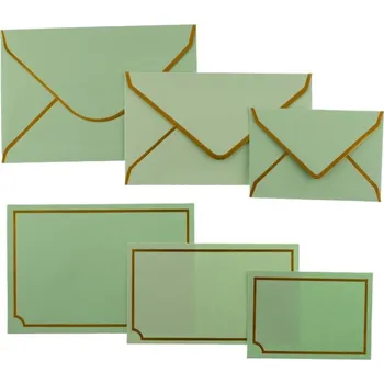 Obálka Sada obálek s kartičkou zelená pastel 15ks, mix