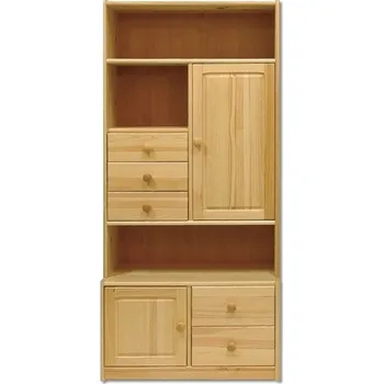 Šatní skříň WK-129 regál s úložným prostorem Barva: bez moření borovice