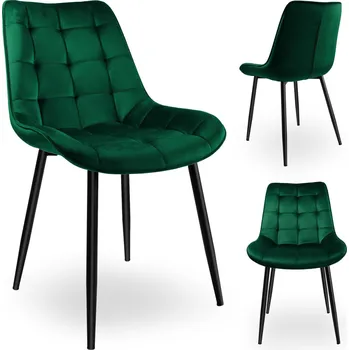 Jídelní židle Sametová židle NORMAN - zelená