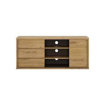 Televizní stolek SYRAKUSA 51- RTV Televizní stolek 1D3S- lamino dub shetland/ šedá (Shetland 51=2BALÍKY) (W) (K150)