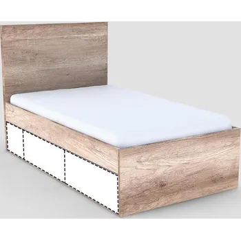 Postel Postel REA ANASTACIA 120x200 s úložným prostorem a nočním stolkem, DUB CANYON 120x200