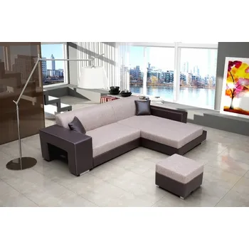 Sedací souprava Falco Rohová sedací souprava Oskar, rozkládací s úložným prostorem, pravá, hnědá Inari 23/Soft 66