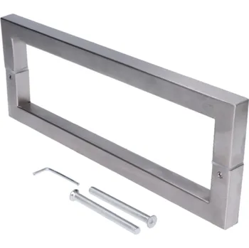 Nerezové madlo na dveře/sklo (8-12mm), hranaté, broušená nerez 520 (M-33)