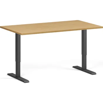 Psací stůl B2B Partner Výškově nastavitelný stůl, 140x80 cm, 2 motory, černá podnož, buk