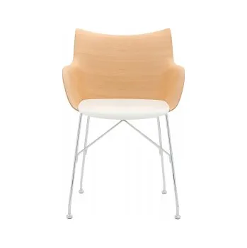 Jídelní židle Q/Wood, chrom-světlá dýha, z expozice chrom-světlá dýha